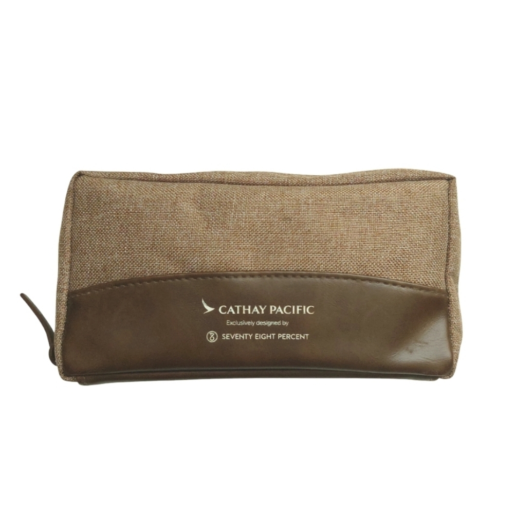 Brown Cosmetic Bag Zipper Soft Pouch Travel Essentials Makeup Case